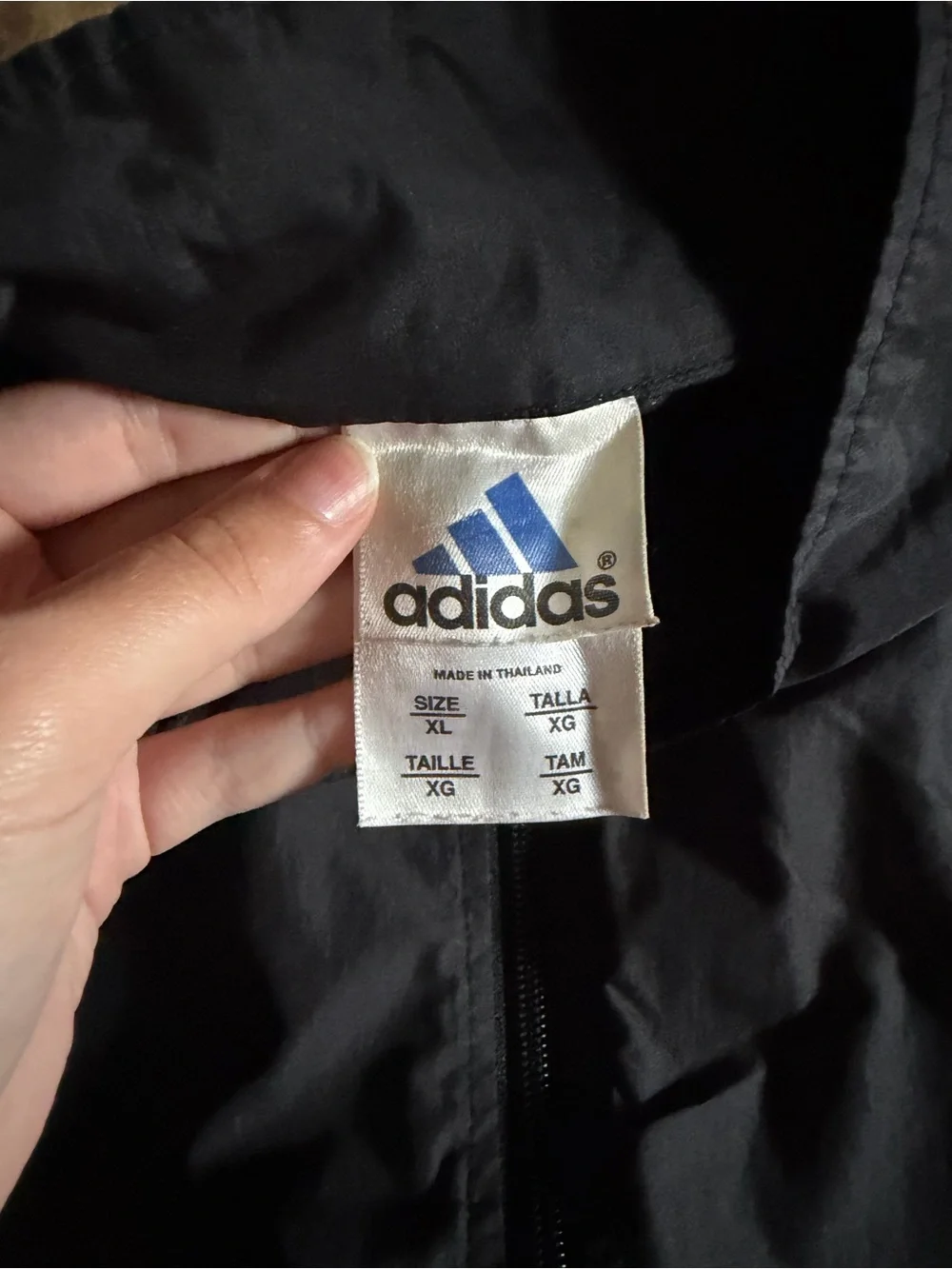 Vintage Adidas Men's Black Lightweight Windbreaker Jacket